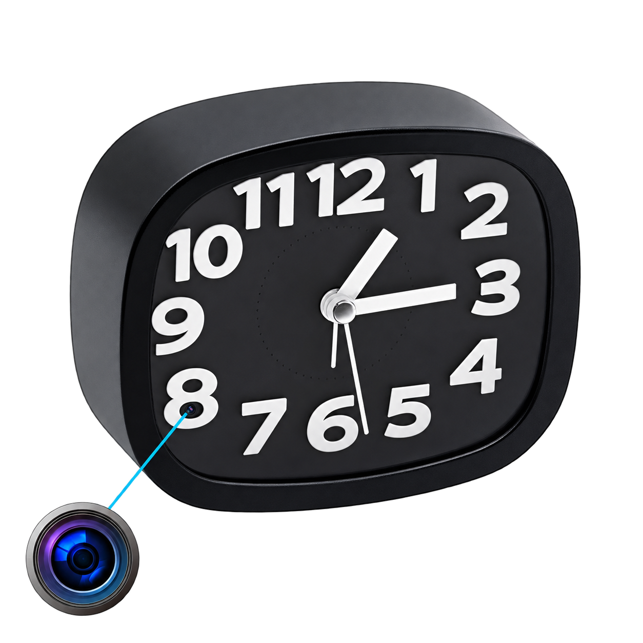 1080p WiFi Clock Camera – 2.4GHz & App Alerts