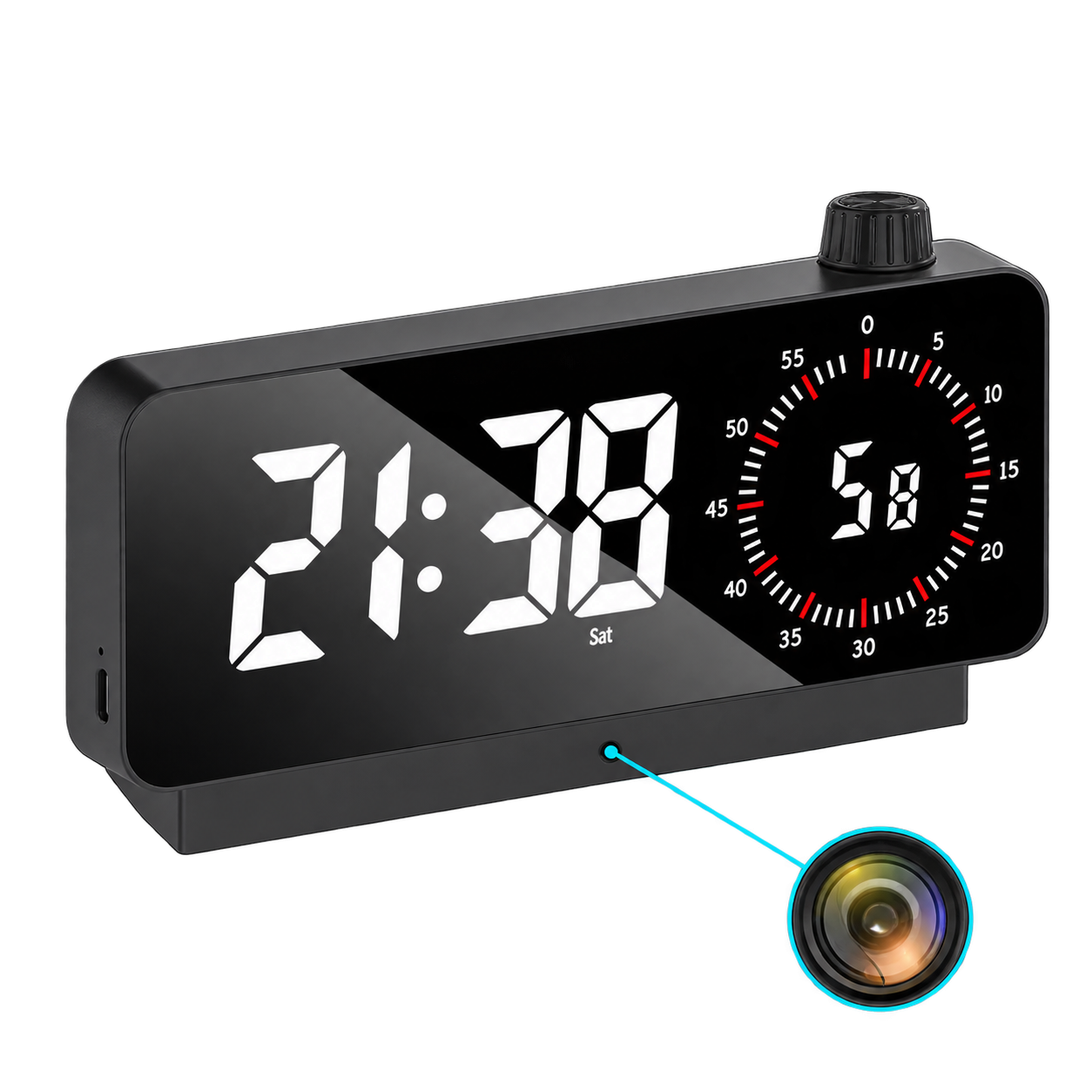 4K WiFi Clock Camera – Two-Way Audio & Loop Recording