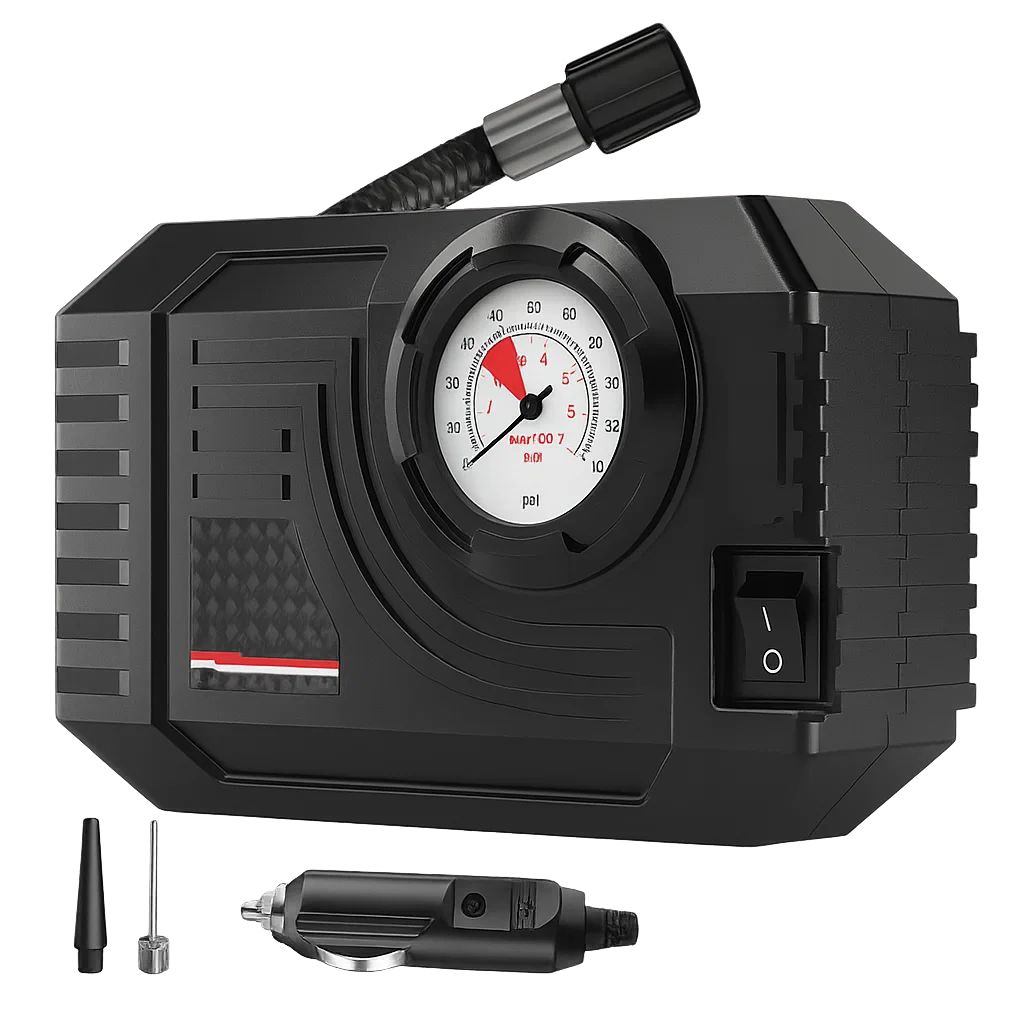 Mini Air Pump Tire Inflator – Digital Wired, 7.4V, 16*10.5*6.5 (ABS Motor) – My Smart Life