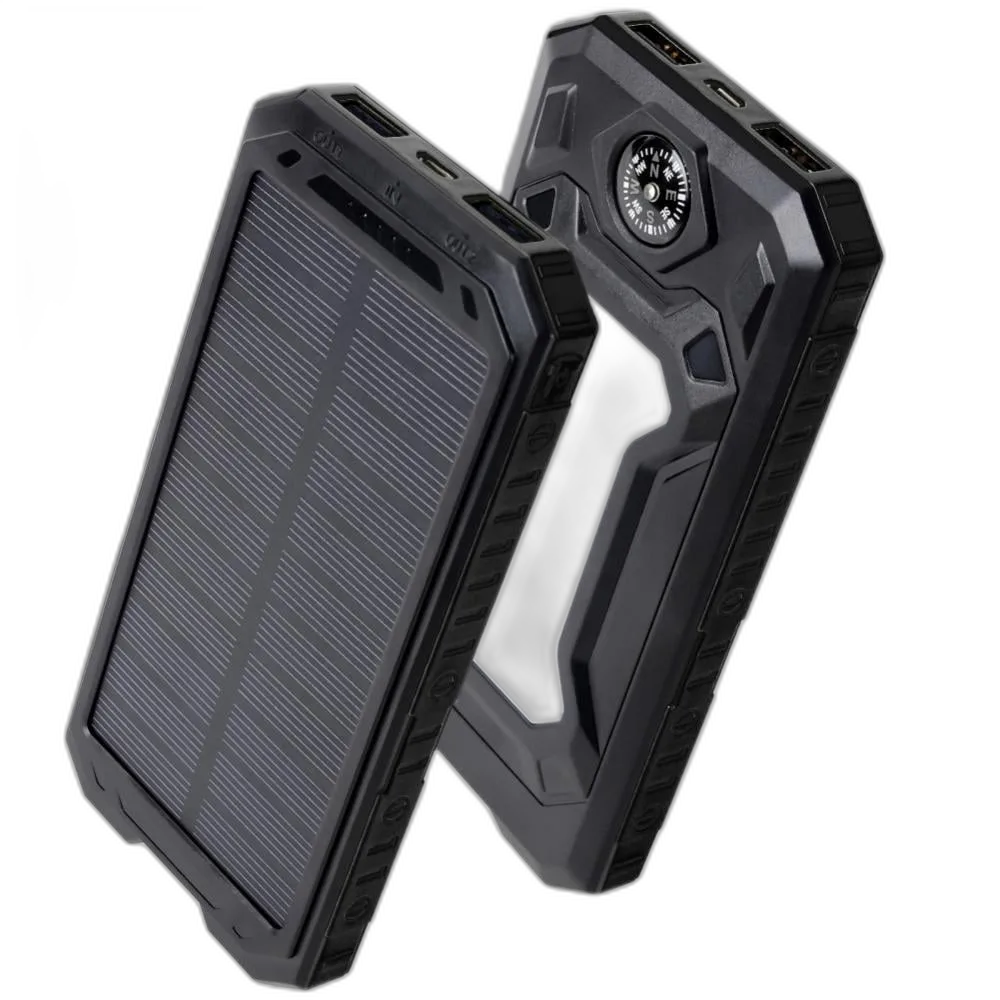 Portable Solar Battery Charger – Power 2 Devices Simultaneously, Waterproof & LED Flashlight – My Smart Life