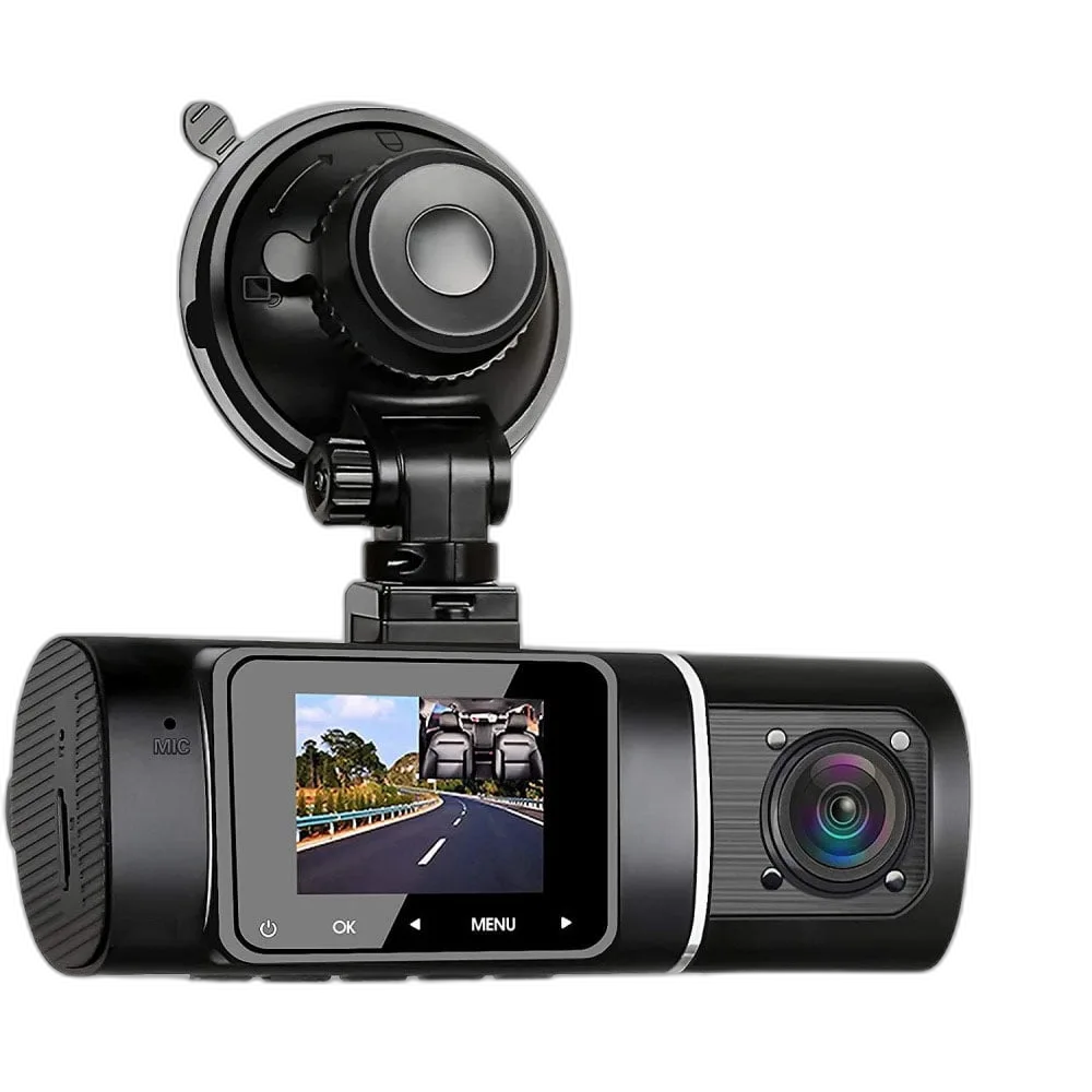 Dual Dash Cam Front and Inside 1080P – Infrared Night Vision, Parking Monitor – My Smart Life