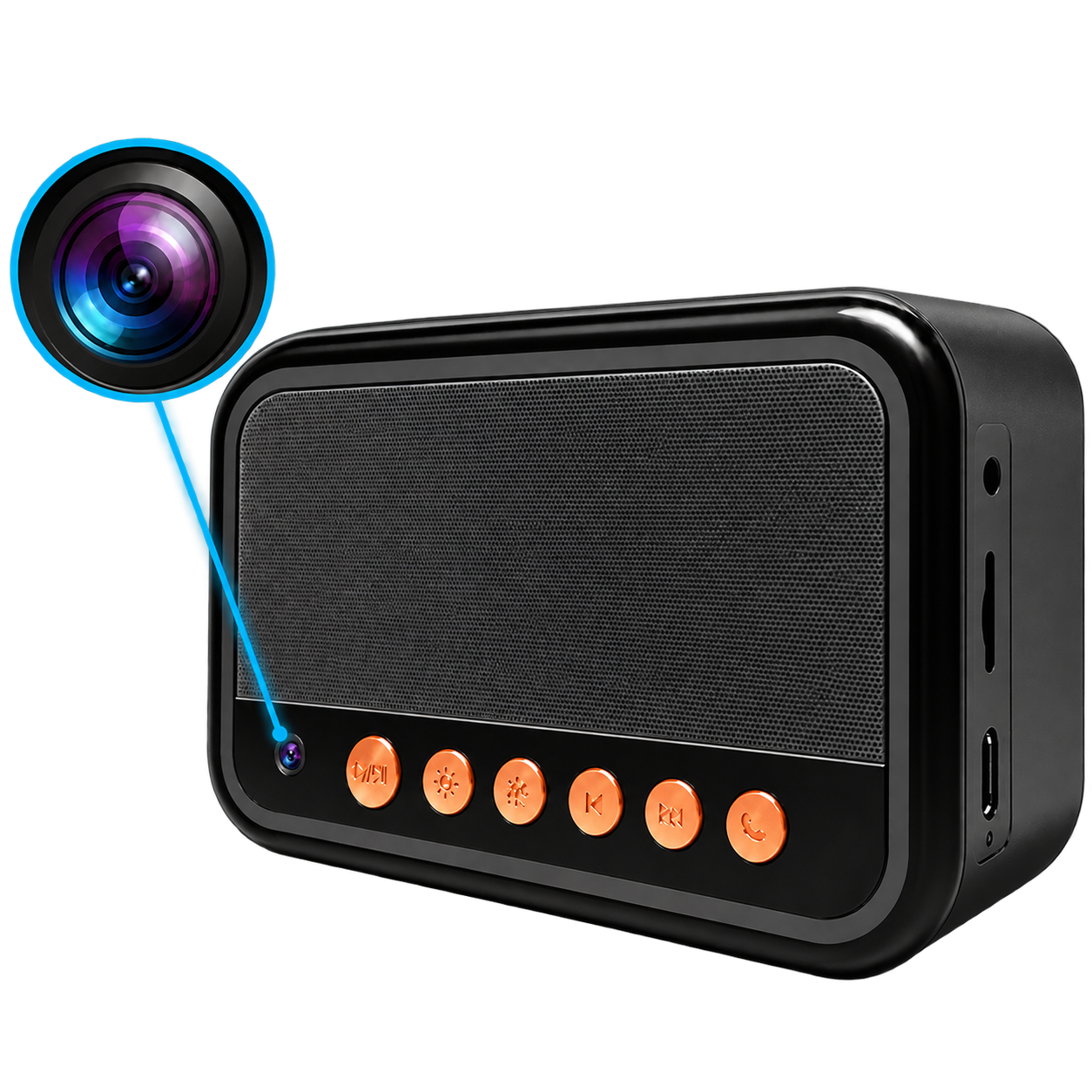 4K WiFi Alarm Clock Camera with Bluetooth Speaker & RGB Lighting