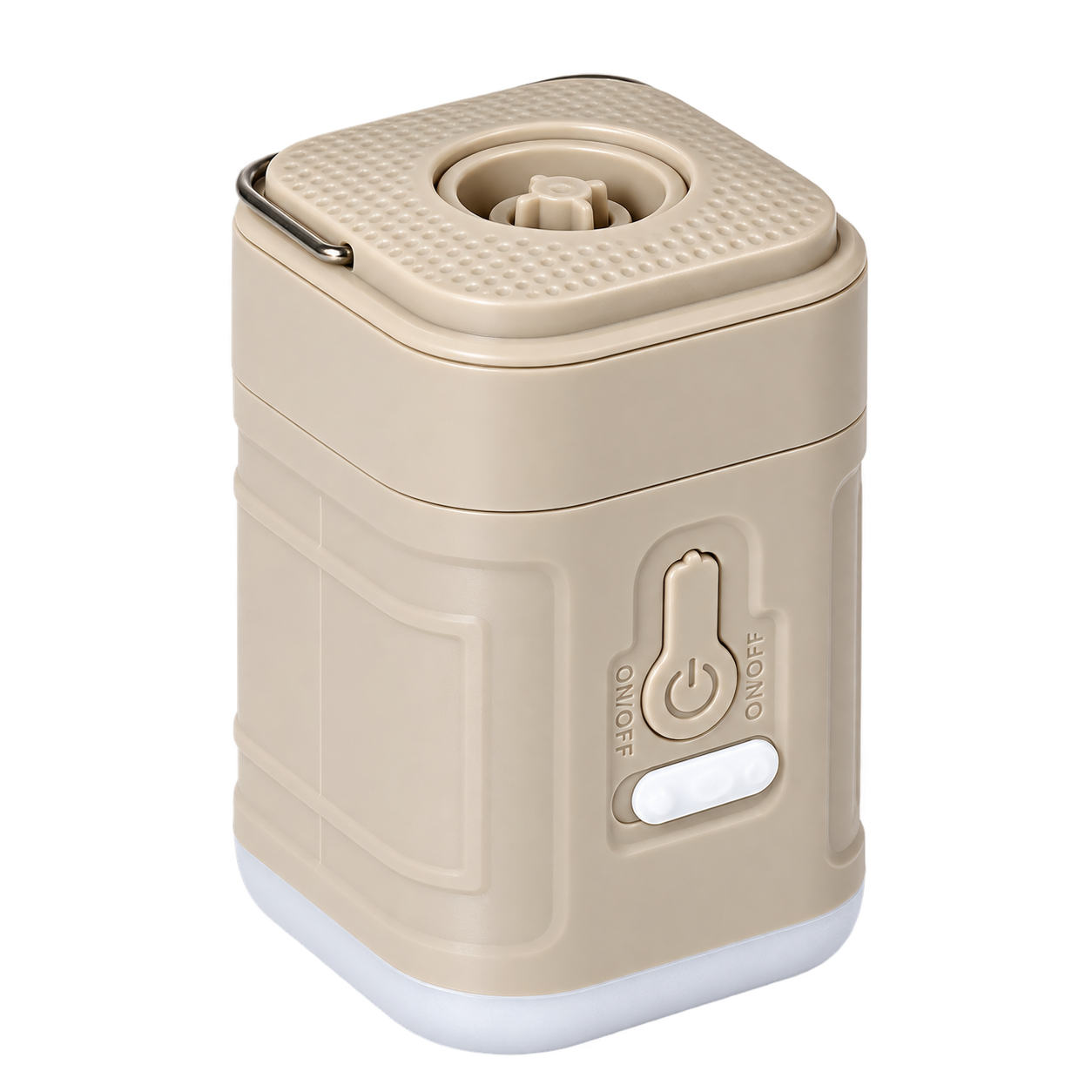 Mini Rechargeable Camping Air Pump & Light — Inflate, Deflate, 5 Nozzles