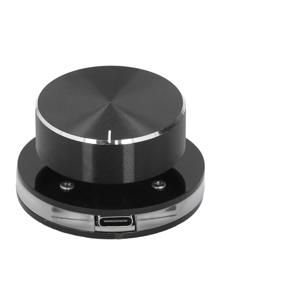 Wired USB-C Volume Control Knob — Press-to-Mute & Switchable RGB Lighting