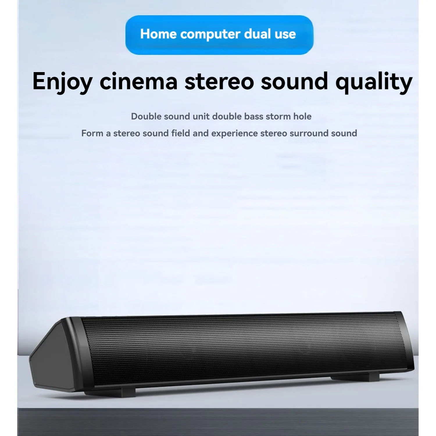 Computer Sound Bar SADA V105 – Realistic Sound Quality, Multi-Compatible Thumbnail 4