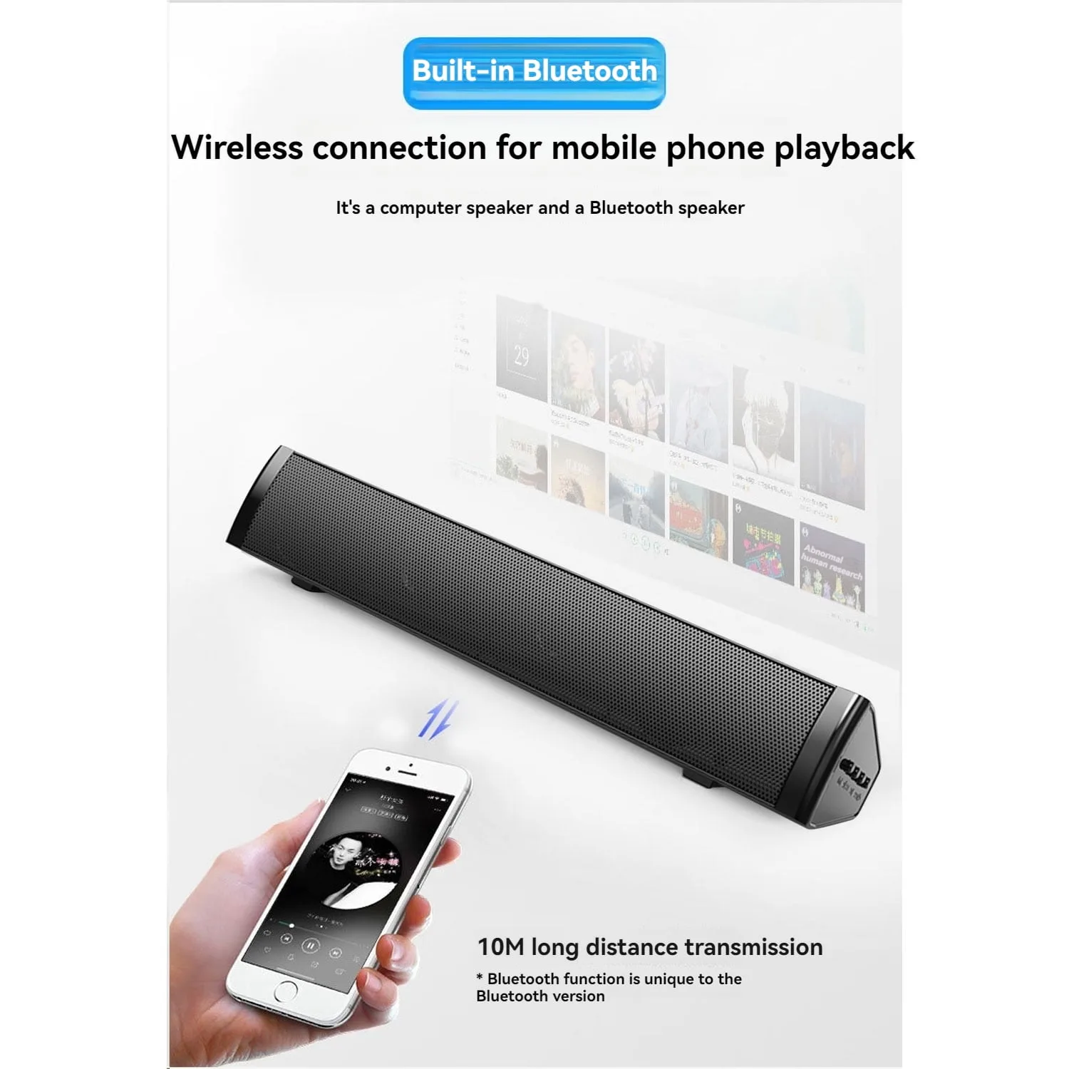 Computer Sound Bar SADA V105 – Realistic Sound Quality, Multi-Compatible Thumbnail 5