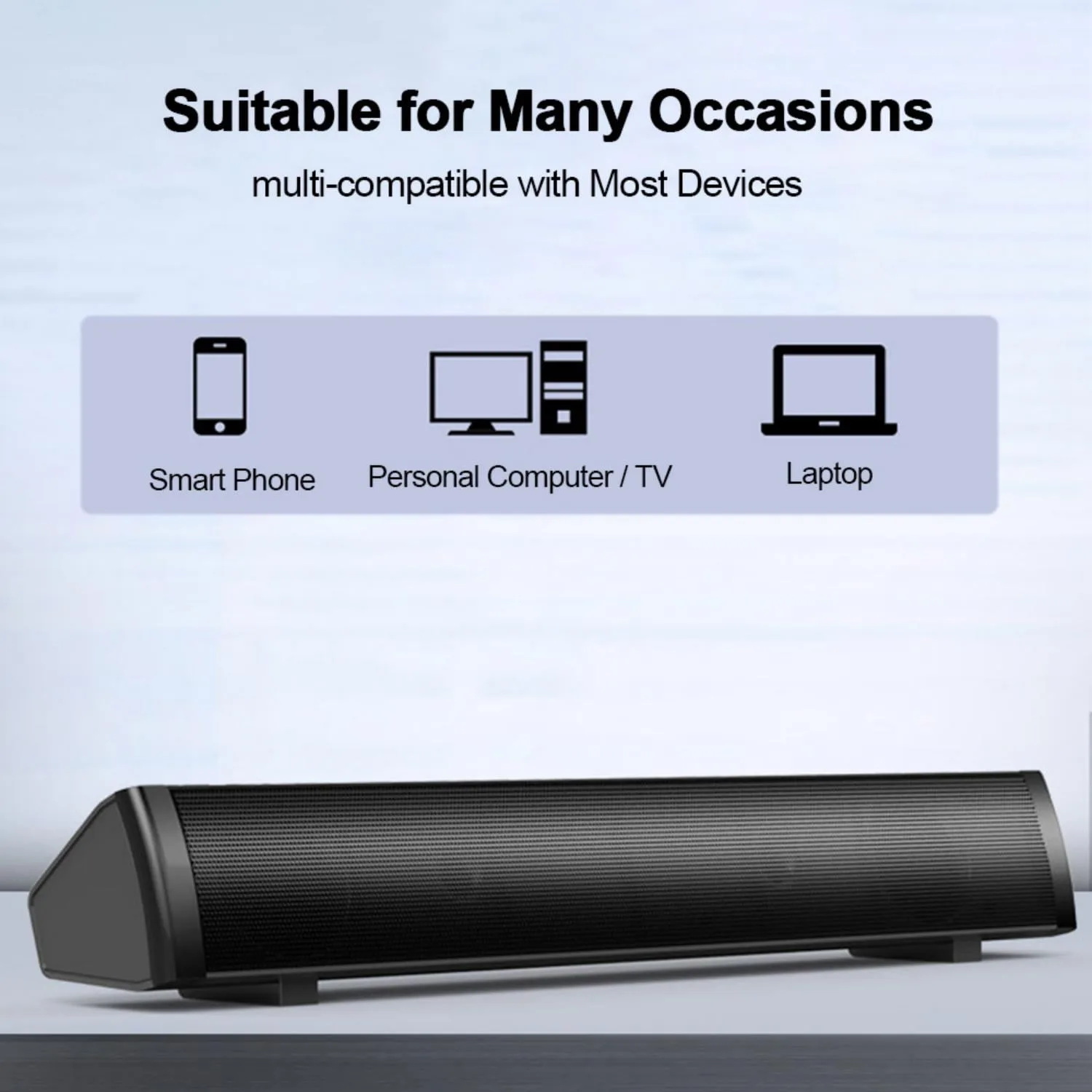 Computer Sound Bar SADA V105 – Realistic Sound Quality, Multi-Compatible Thumbnail 3