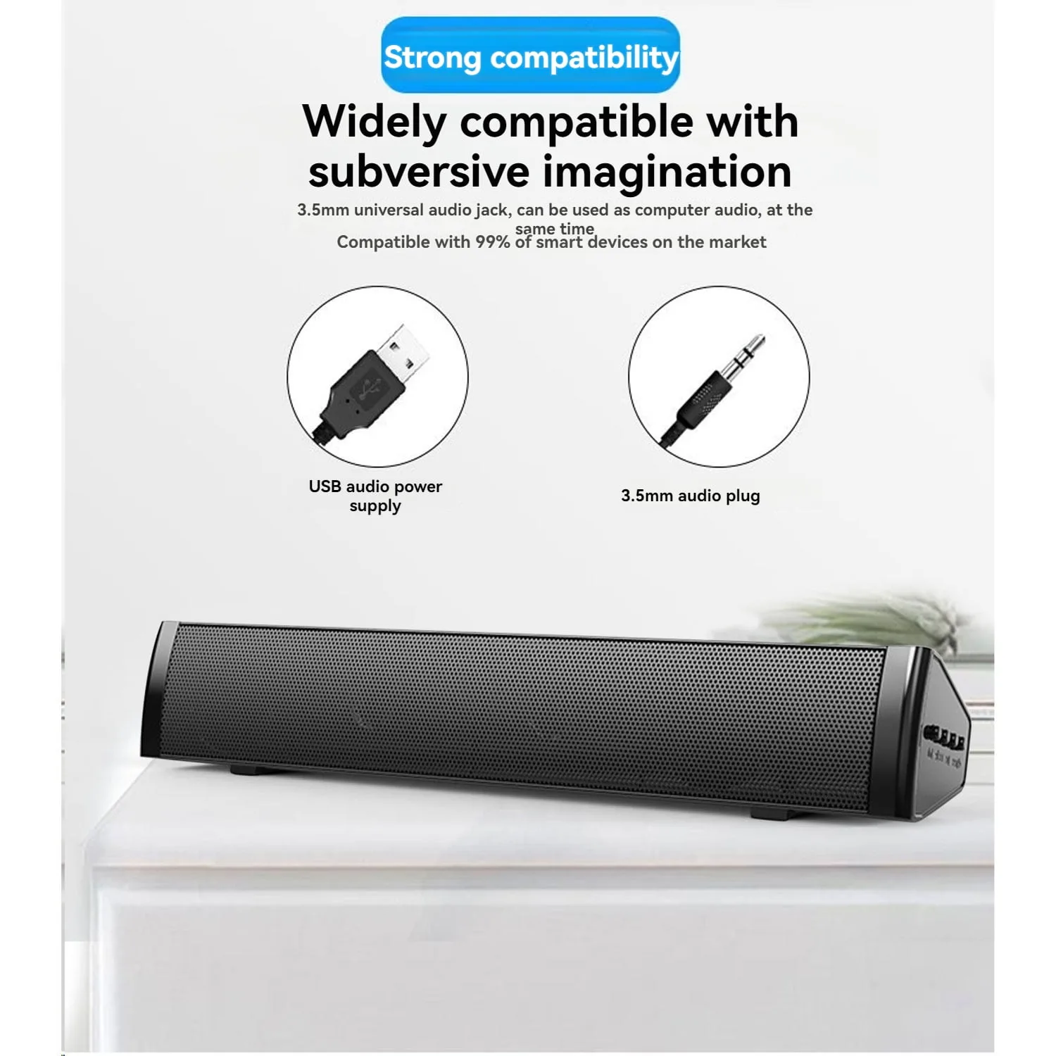 Computer Sound Bar SADA V105 – Realistic Sound Quality, Multi-Compatible Thumbnail 7