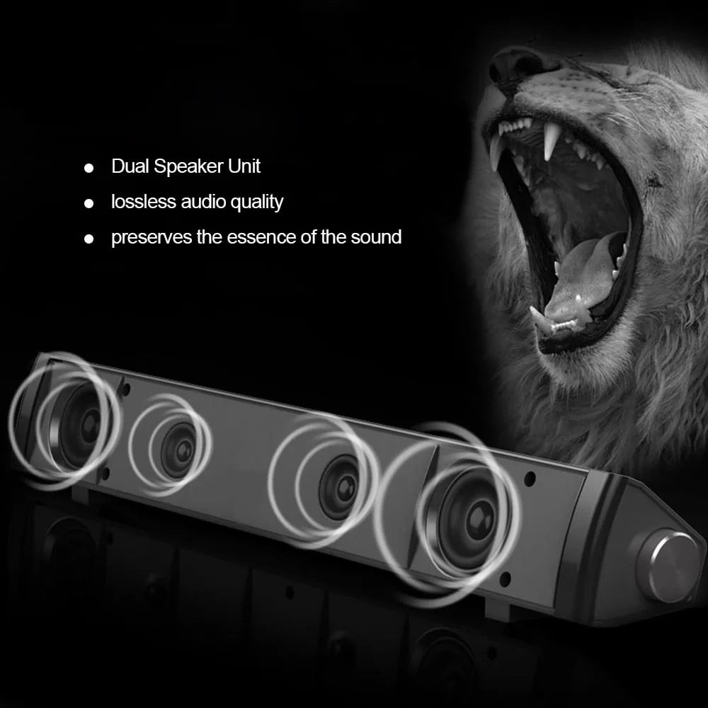 Computer Sound Bar SADA V105 – Realistic Sound Quality, Multi-Compatible Thumbnail 2