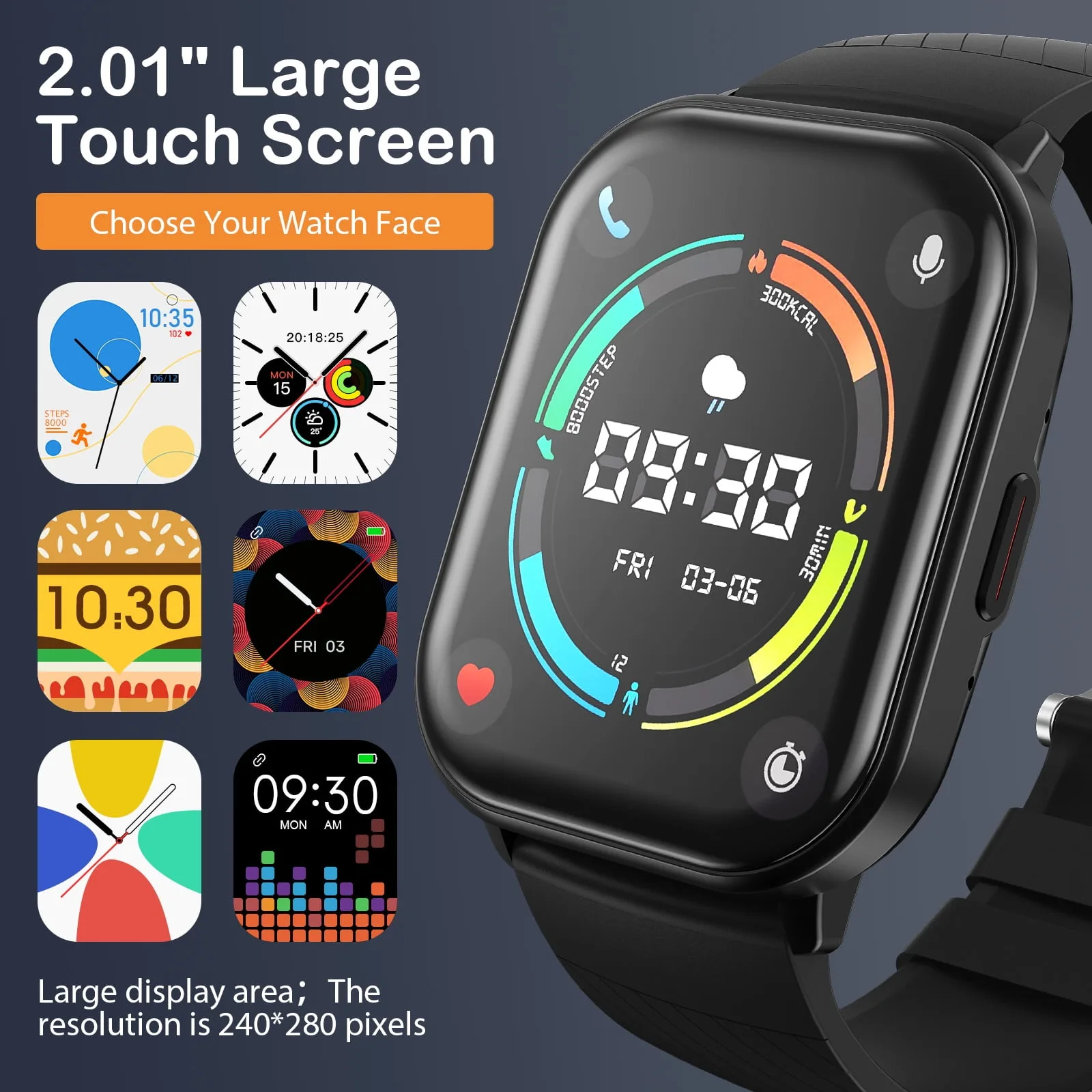Smart Watch 100+ Sports Modes, 2.01'' IP67 Waterproof – My Smart Life Main Slide 4