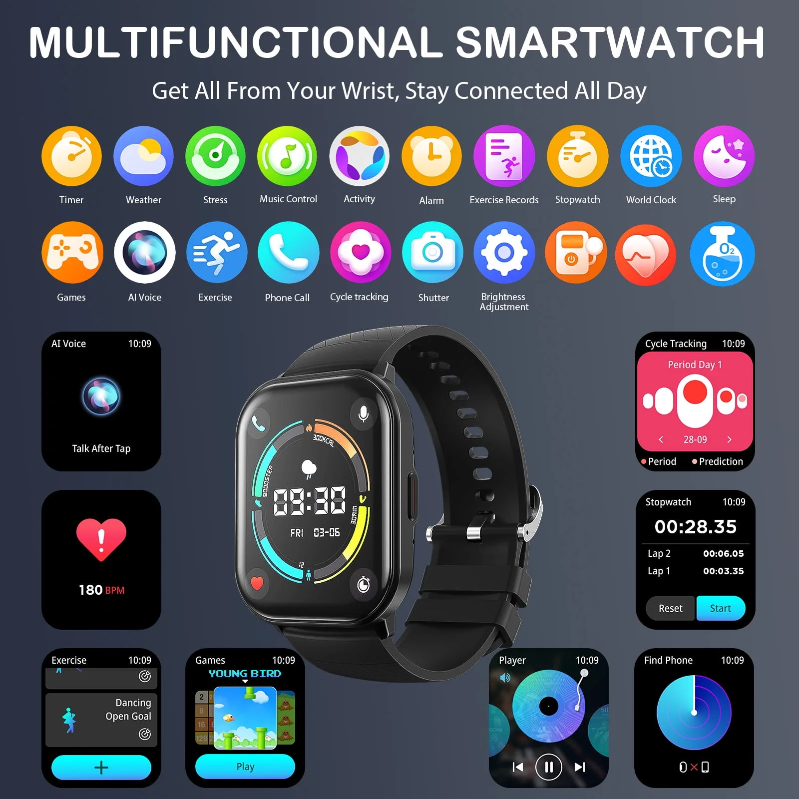 Smart Watch 100+ Sports Modes, 2.01'' IP67 Waterproof – My Smart Life Main Slide 3