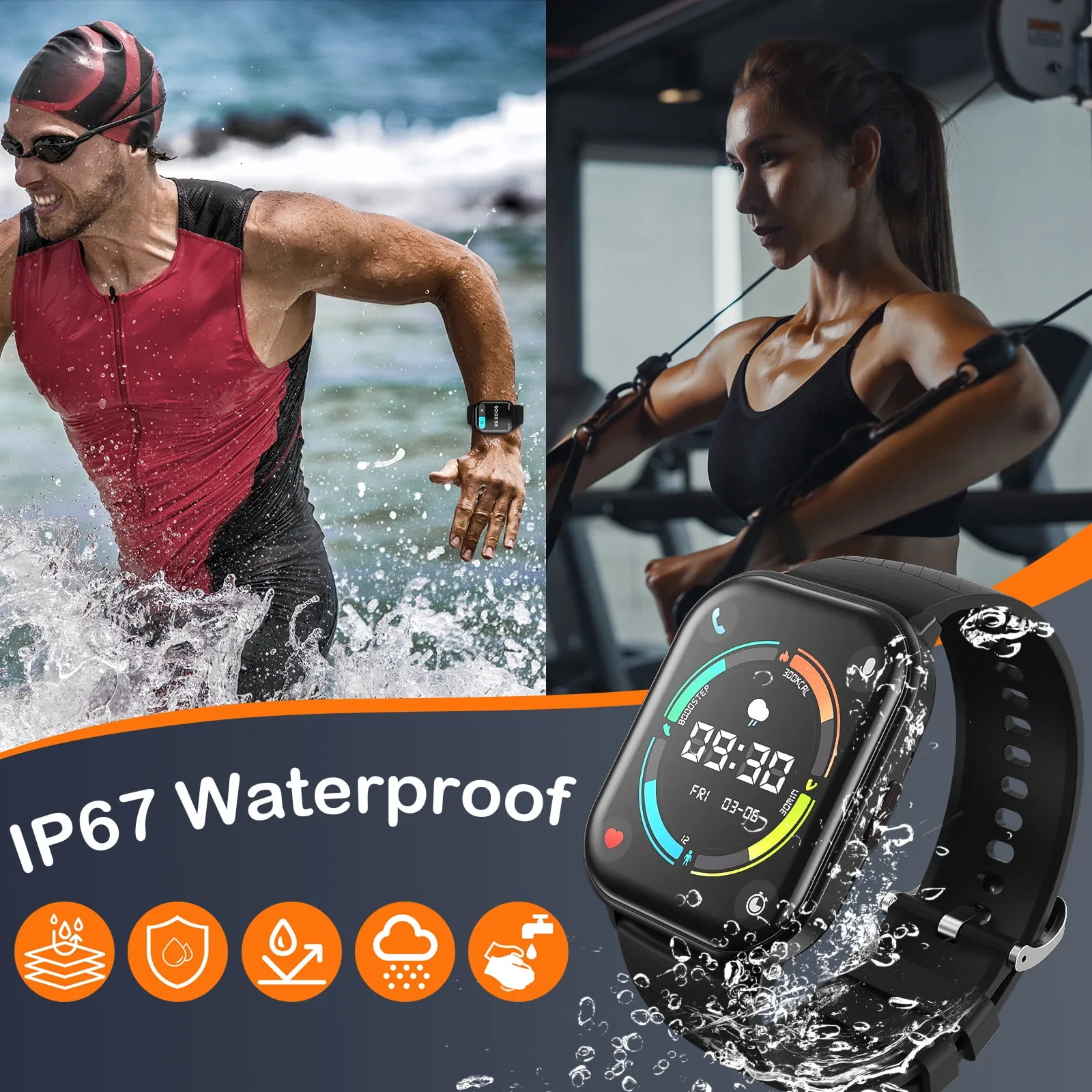 Smart Watch 100+ Sports Modes, 2.01'' IP67 Waterproof – My Smart Life Main Slide 5