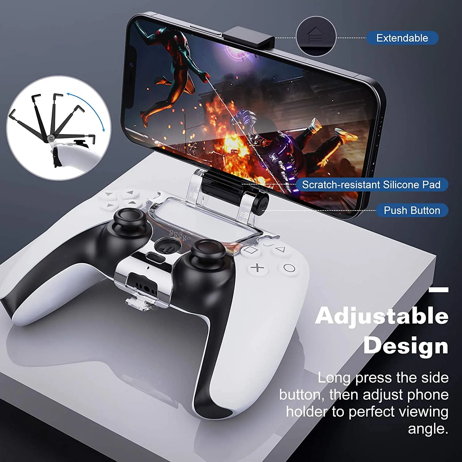 PS5 Controller Clip Mount – Mobile Gaming Essential, 180-Degree Rotation, Portable Stand – My Smart Life Thumbnail 3