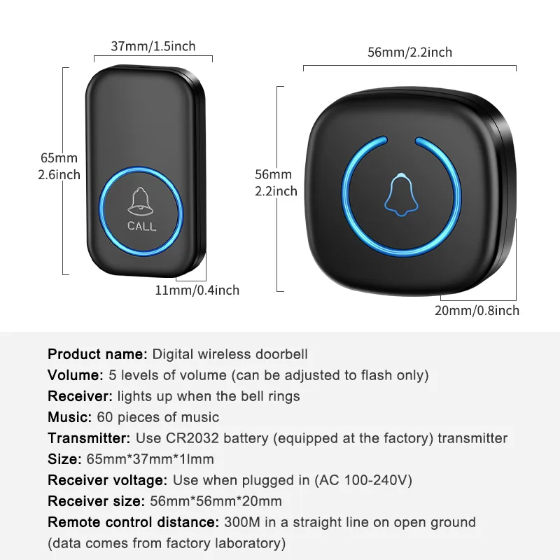 Wireless Doorbell with 300M Range and 60 Melodies – My Smart Life Thumbnail 8