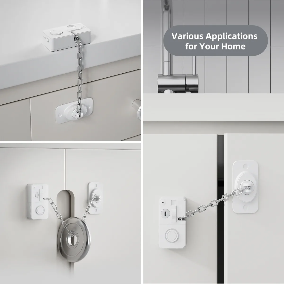 120dB Door Window Alarm with Chain Lock | Key Control Anti-Theft Security Guard Main Slide 5