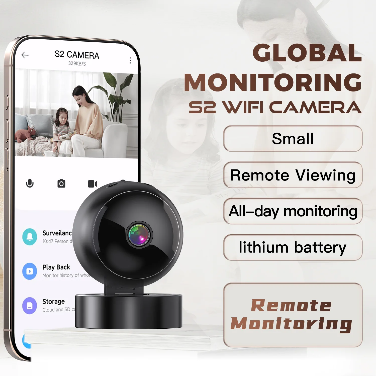 S2 Wireless 360° Full Coverage WiFi HD Security Camera Indoor Outdoor Main Slide 3