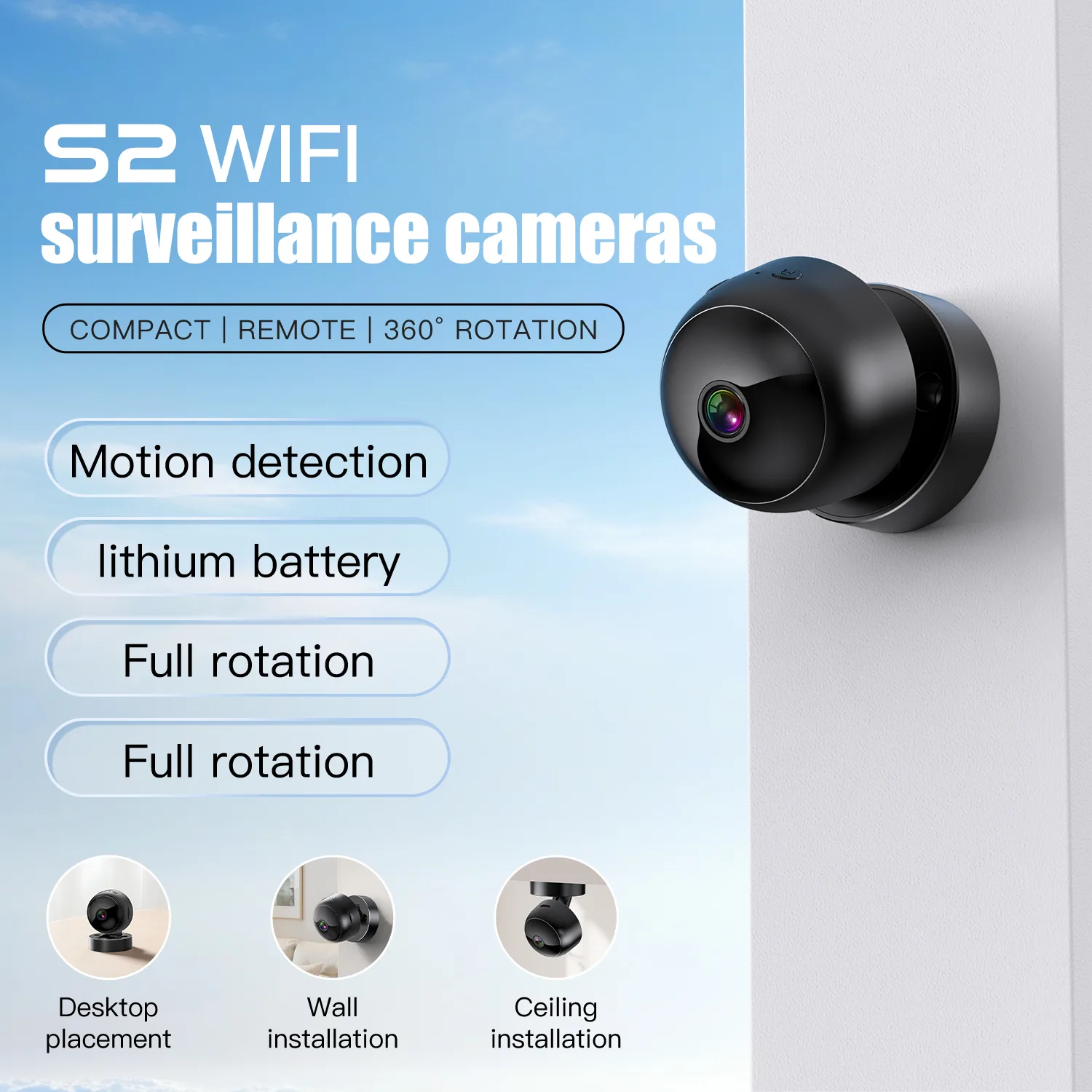S2 Wireless 360° Full Coverage WiFi HD Security Camera Indoor Outdoor Main Slide 5