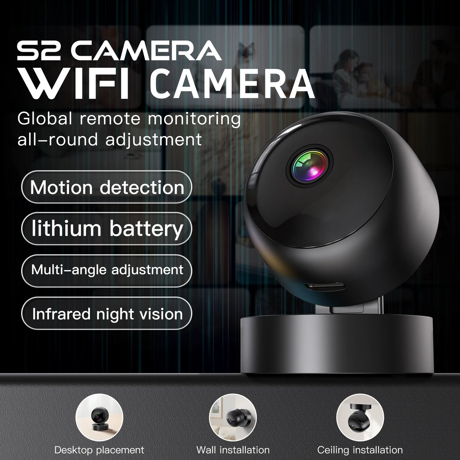 S2 Wireless 360° Full Coverage WiFi HD Security Camera Indoor Outdoor Main Slide 6