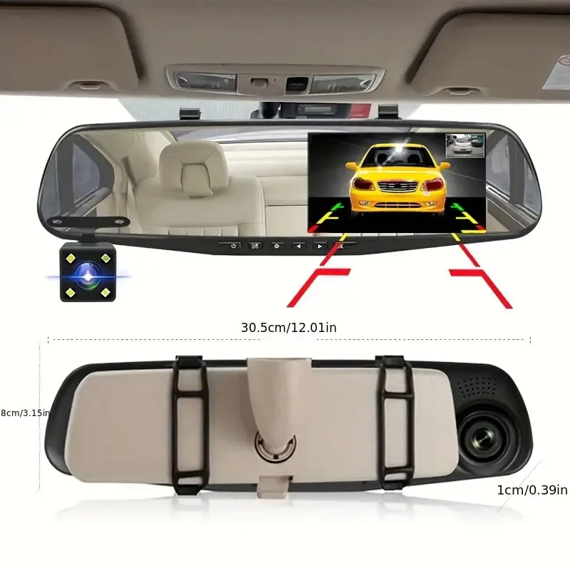 Car DVR Mirror Dash Cam with HD 1080P Video and Night Vision – My Smart Life Thumbnail 3