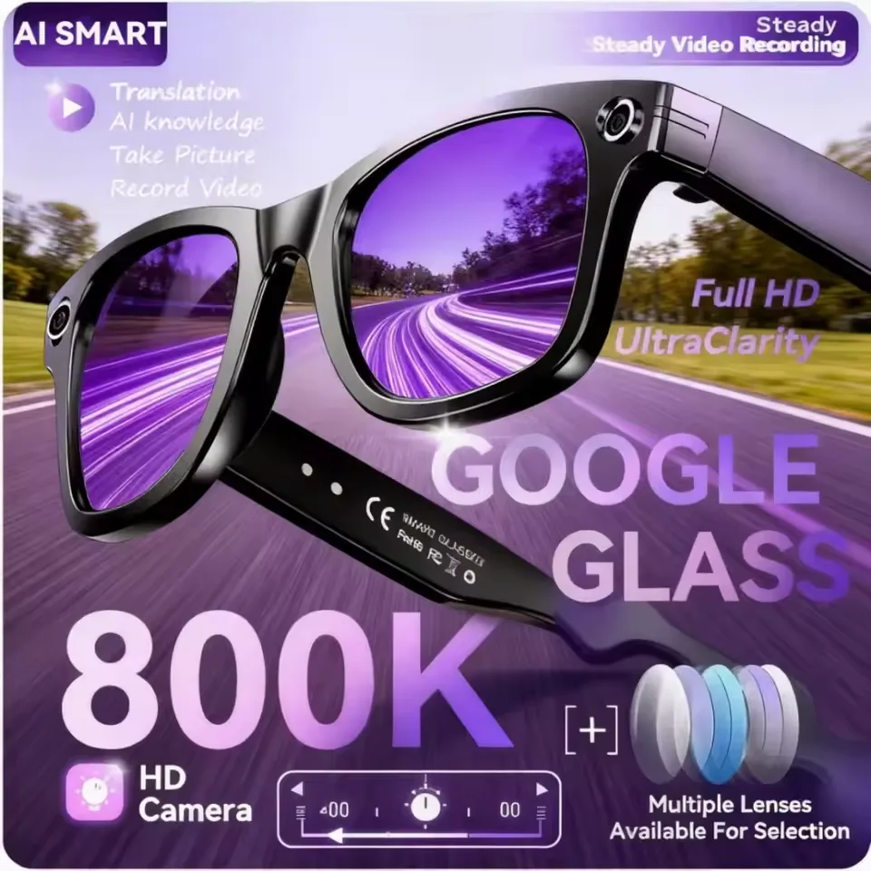 Smart Camera Glasses with AI Translation, Calls & Video Recording