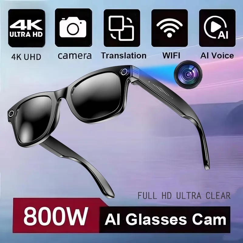 Smart Camera Glasses with AI Translation, Calls & Video Recording