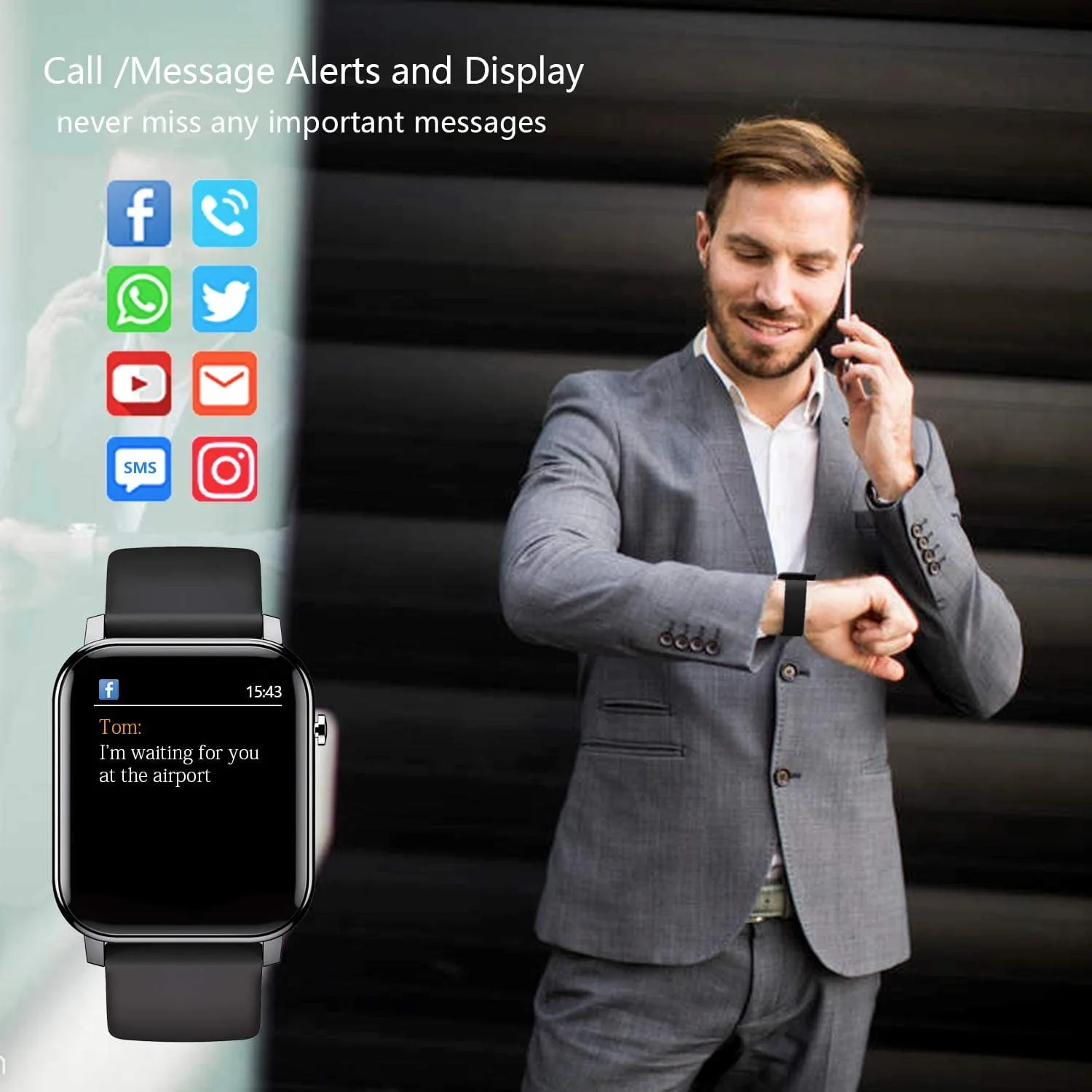 Smart Watch for Android and iOS – Stay Active and Connected – 5 ATM Waterproof & Multiple Watch Interface – My Smart Life Main Slide 4