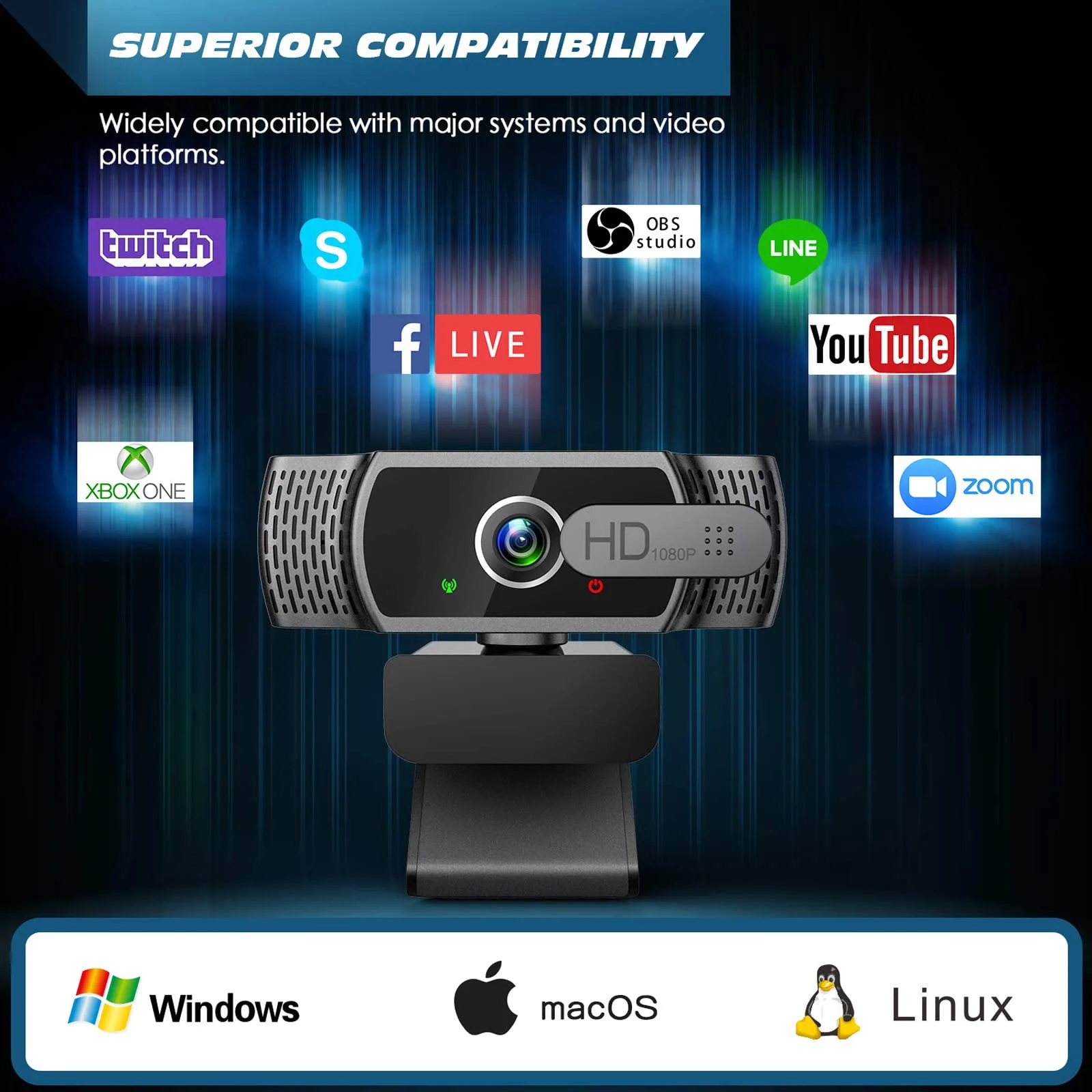 1080P FHD Webcam with Privacy Cover – Crystal Clear Images, Noise Reduction Mic – My Smart Life Main Slide 4