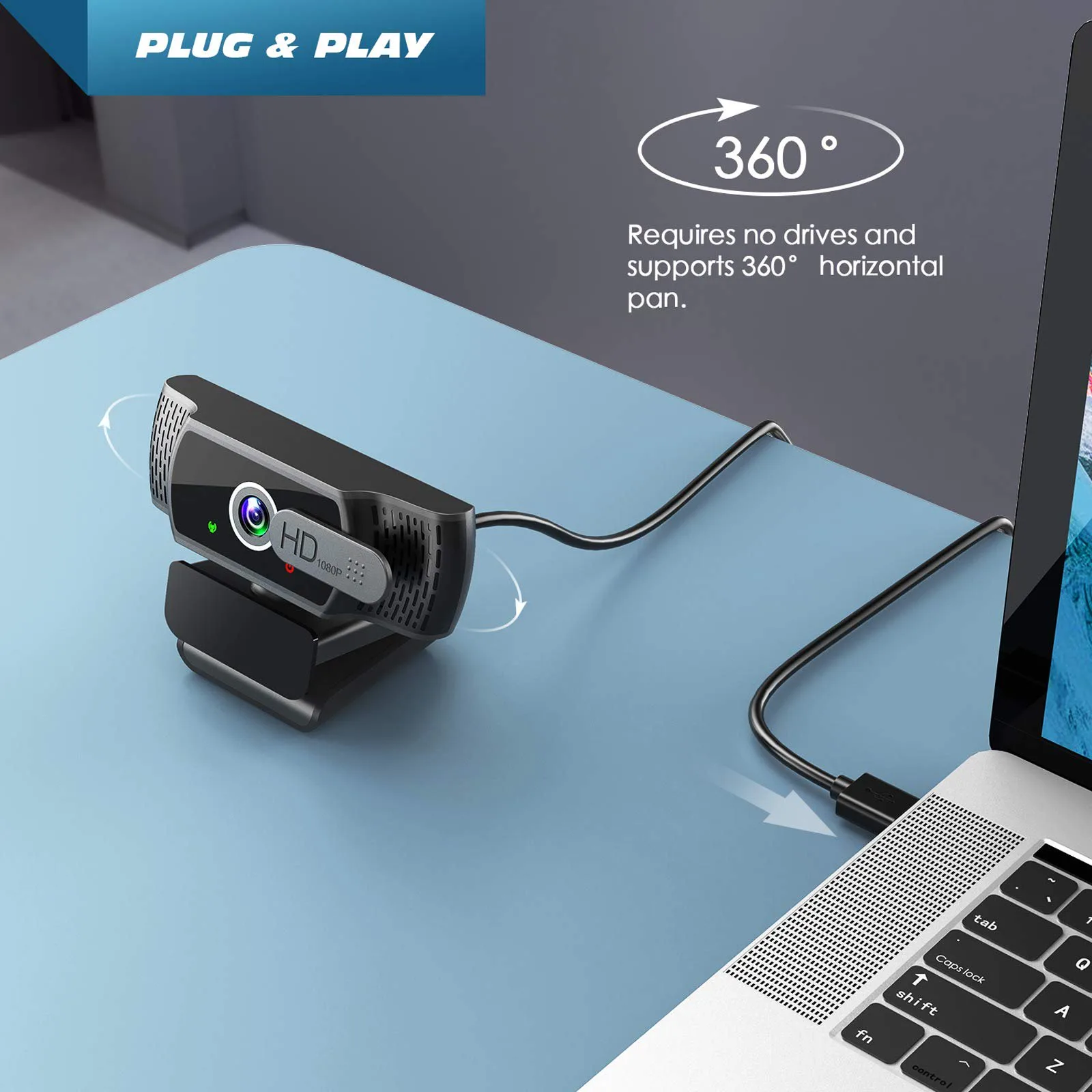 1080P FHD Webcam with Privacy Cover – Crystal Clear Images, Noise Reduction Mic – My Smart Life Main Slide 7