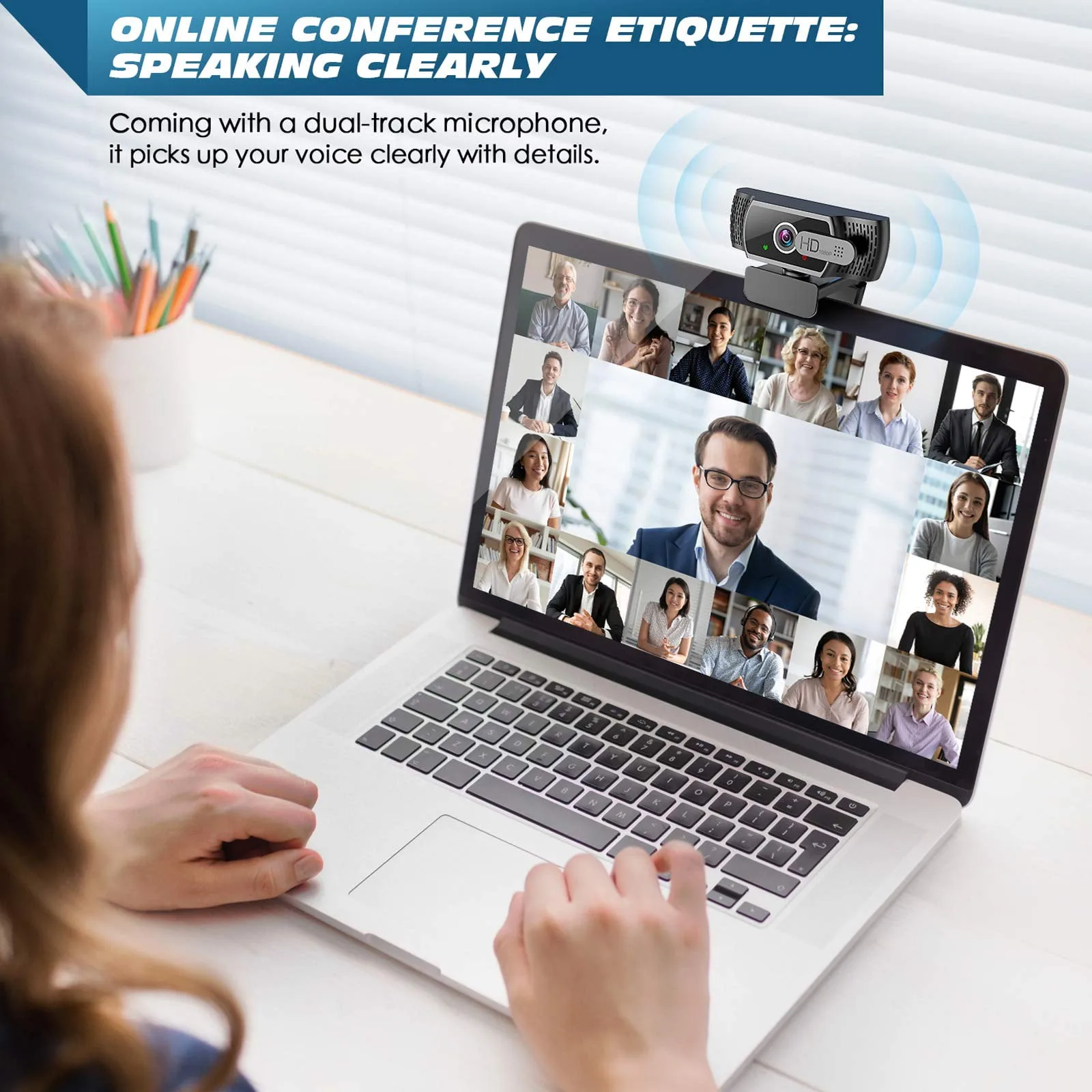 1080P FHD Webcam with Privacy Cover – Crystal Clear Images, Noise Reduction Mic – My Smart Life Main Slide 3