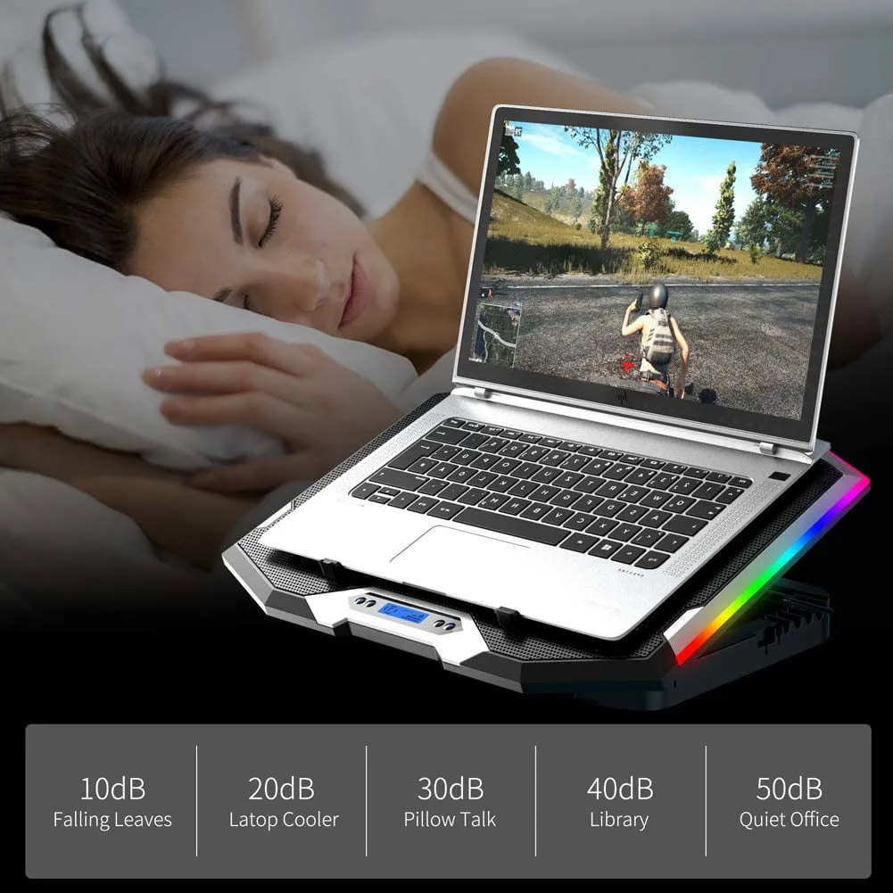 Laptop Cooling Pad with 6 Quiet Fans, LCD Screen, RGB Lights – My Smart Life Main Slide 8