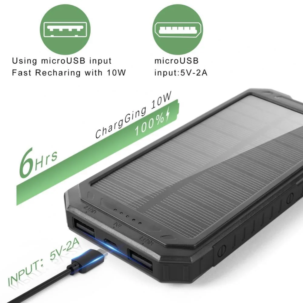 Portable Solar Battery Charger – Power 2 Devices Simultaneously, Waterproof & LED Flashlight – My Smart Life Main Slide 7