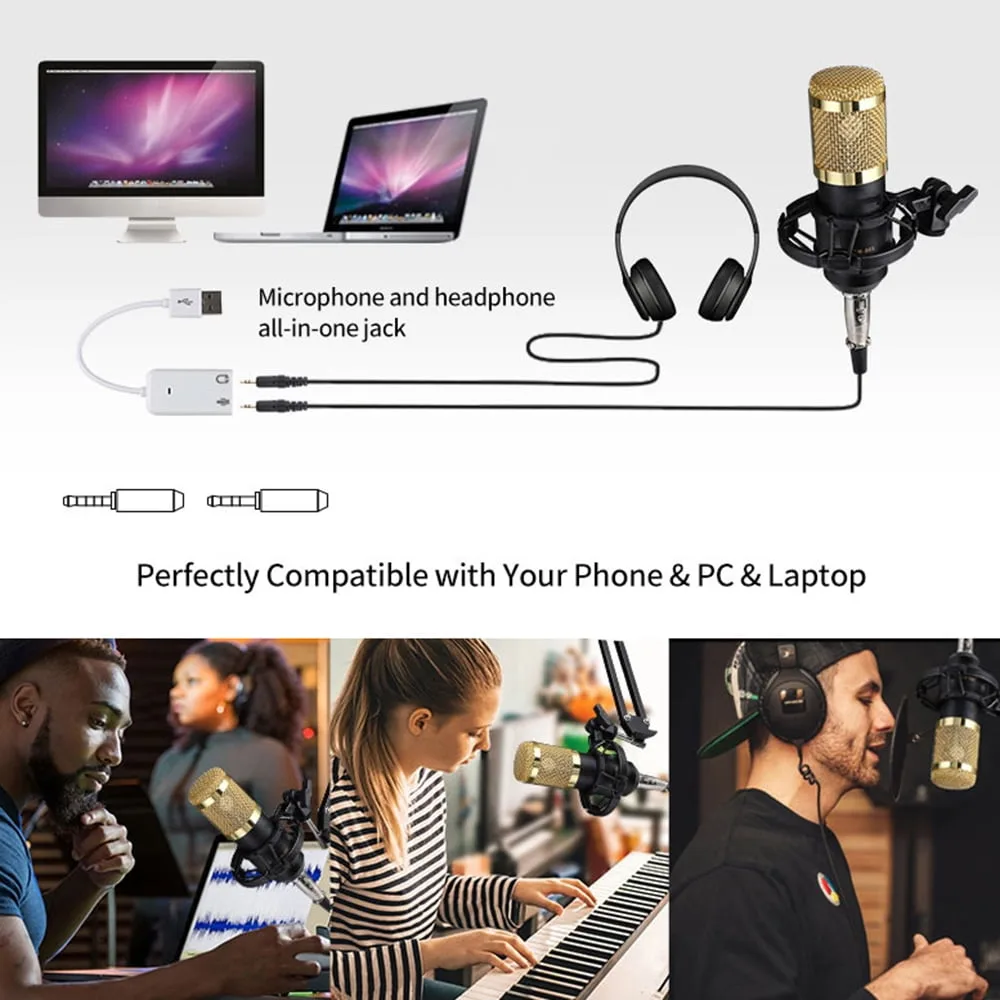 Professional USB Condenser Microphone with Shock Mount and Pop Filter – My Smart Life Main Slide 4
