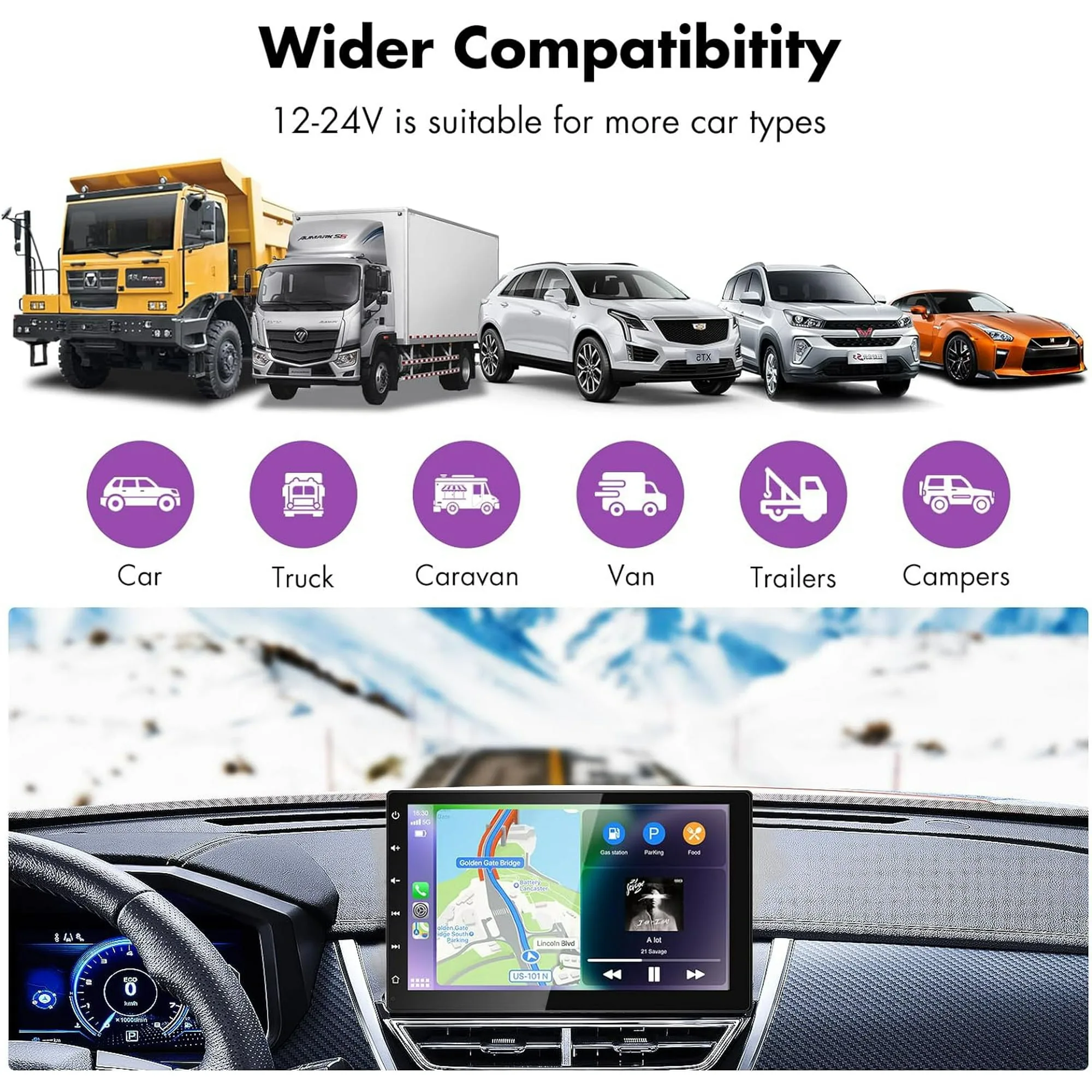 Portable Wireless CarPlay 9'' Touchscreen Dash Mount – Simple Installation & Voice Control – My Smart Life Main Slide 5