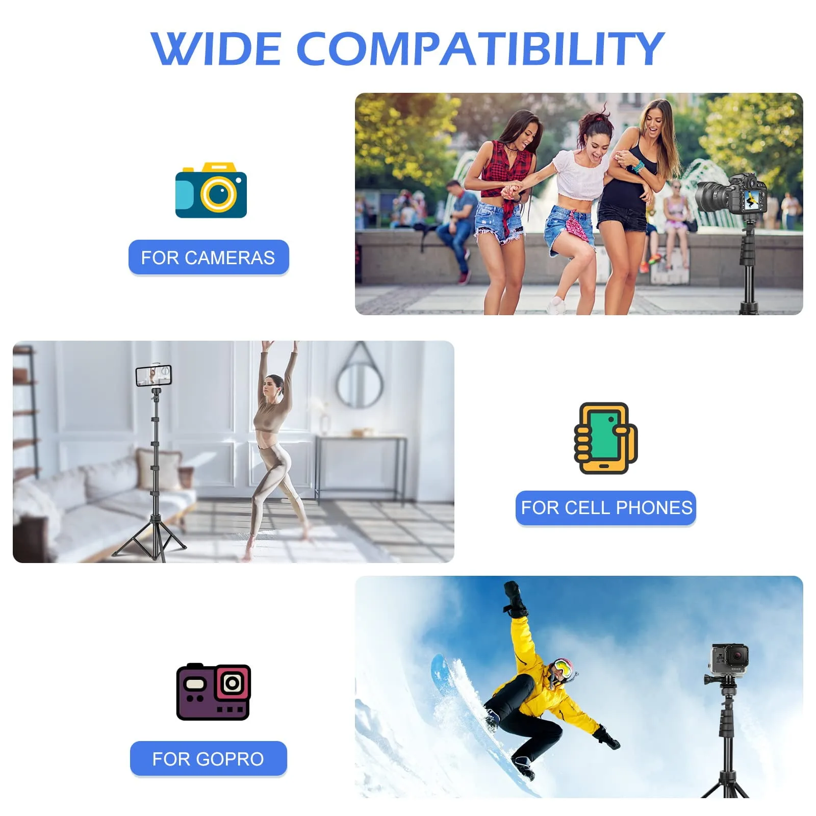 Cell Phone Tripod 62" - Stable Stand for Live Streaming and Vlogging – My Smart Life Main Slide 5