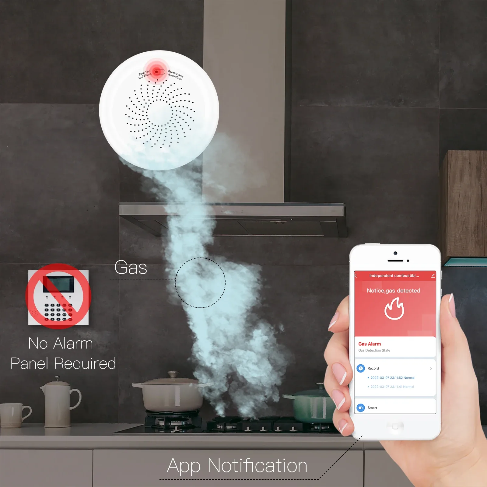 ZigBee Smart Gas Leak Detector with Tuya App Control