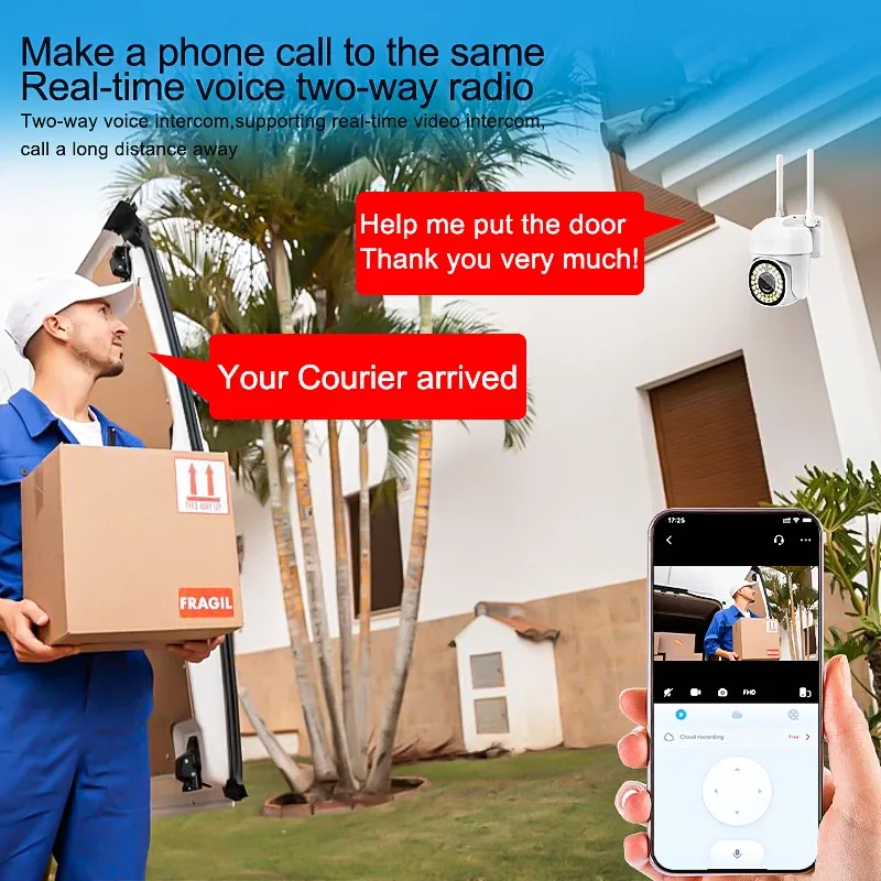 8X Zoom PTZ WiFi Security Camera IP66 Outdoor Color Night Main Slide 3