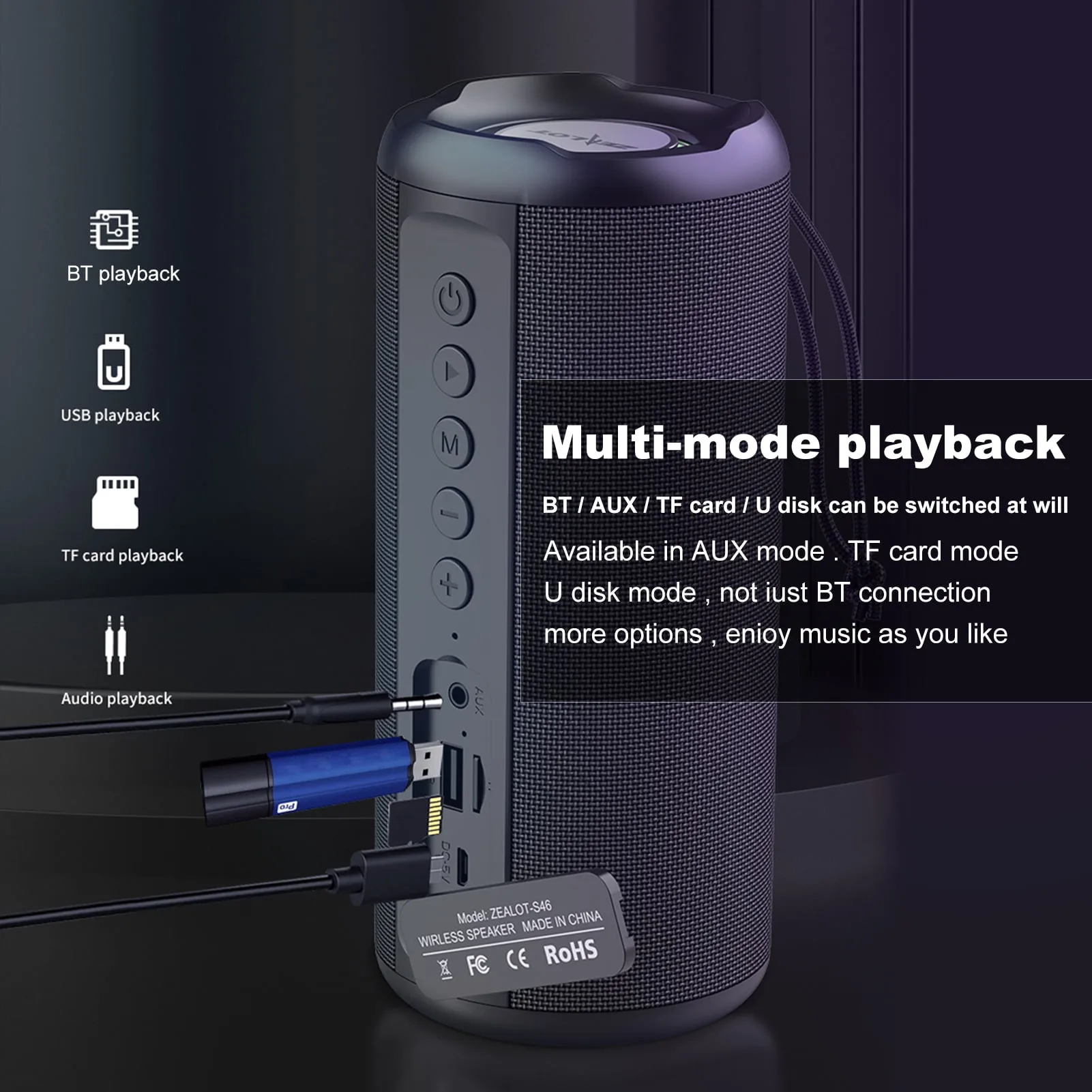 Portable Wireless Speaker with BT 5.0 – Long Playtime, Waterproof, Stereo Sound – My Smart Life Main Slide 8