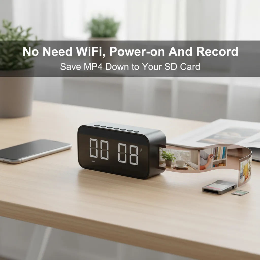 4K UHD WiFi 6 Digital Clock Camera | Wireless Security Nanny Cam & Speaker Main Slide 6