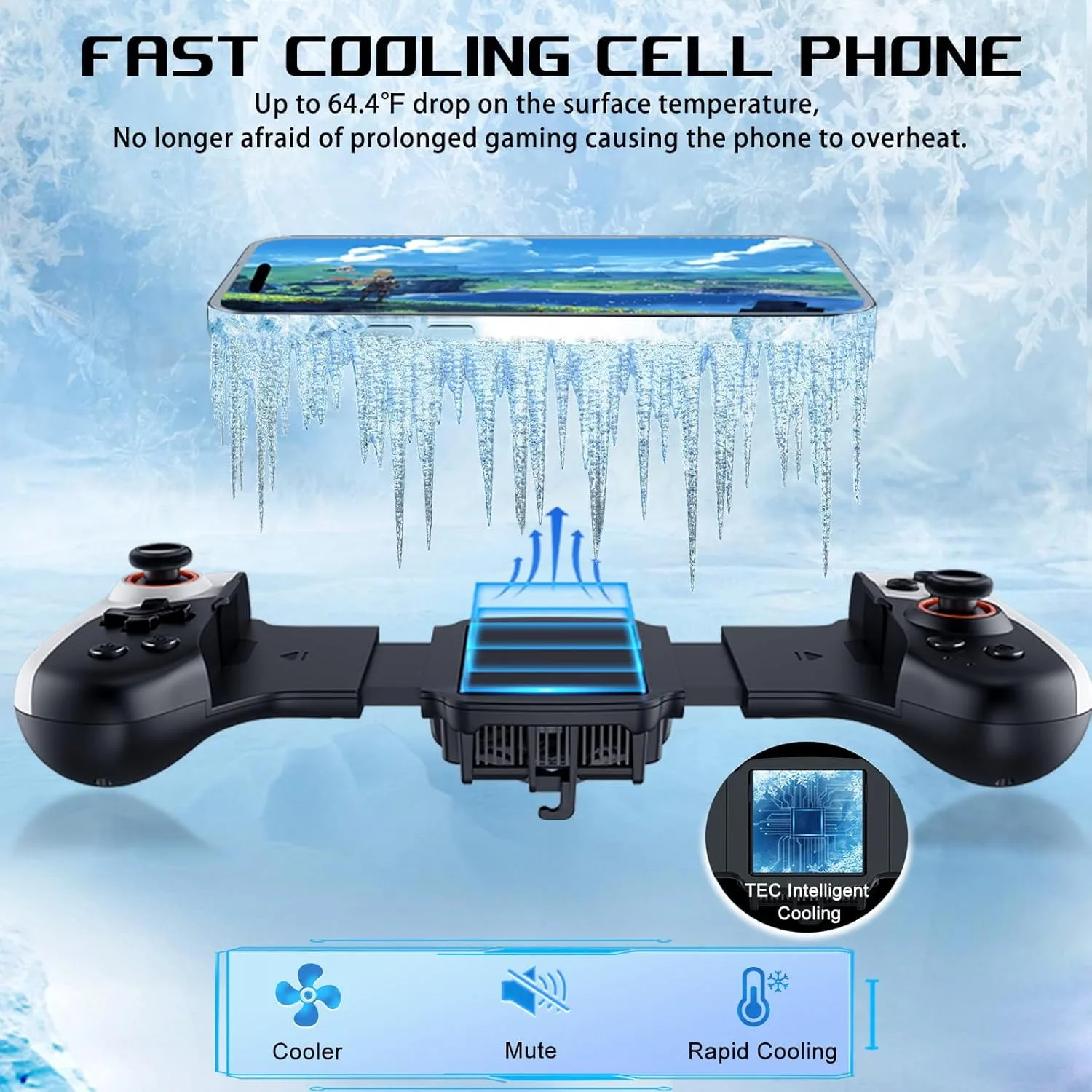 Wireless Mobile Game Controller with RGB Cooling Fan – Enhances gaming experience, supports iPhone/Android/Switch/PC – My Smart Life Thumbnail 2