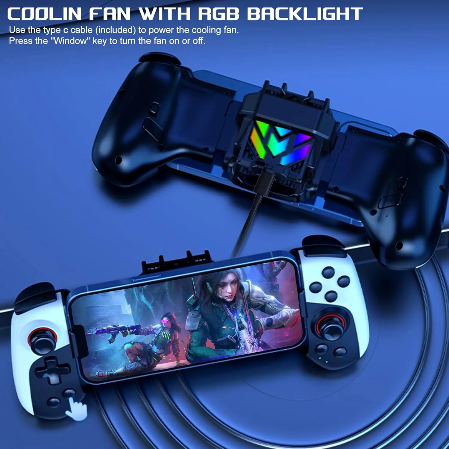 Wireless Mobile Game Controller with RGB Cooling Fan – Enhances gaming experience, supports iPhone/Android/Switch/PC – My Smart Life Thumbnail 3