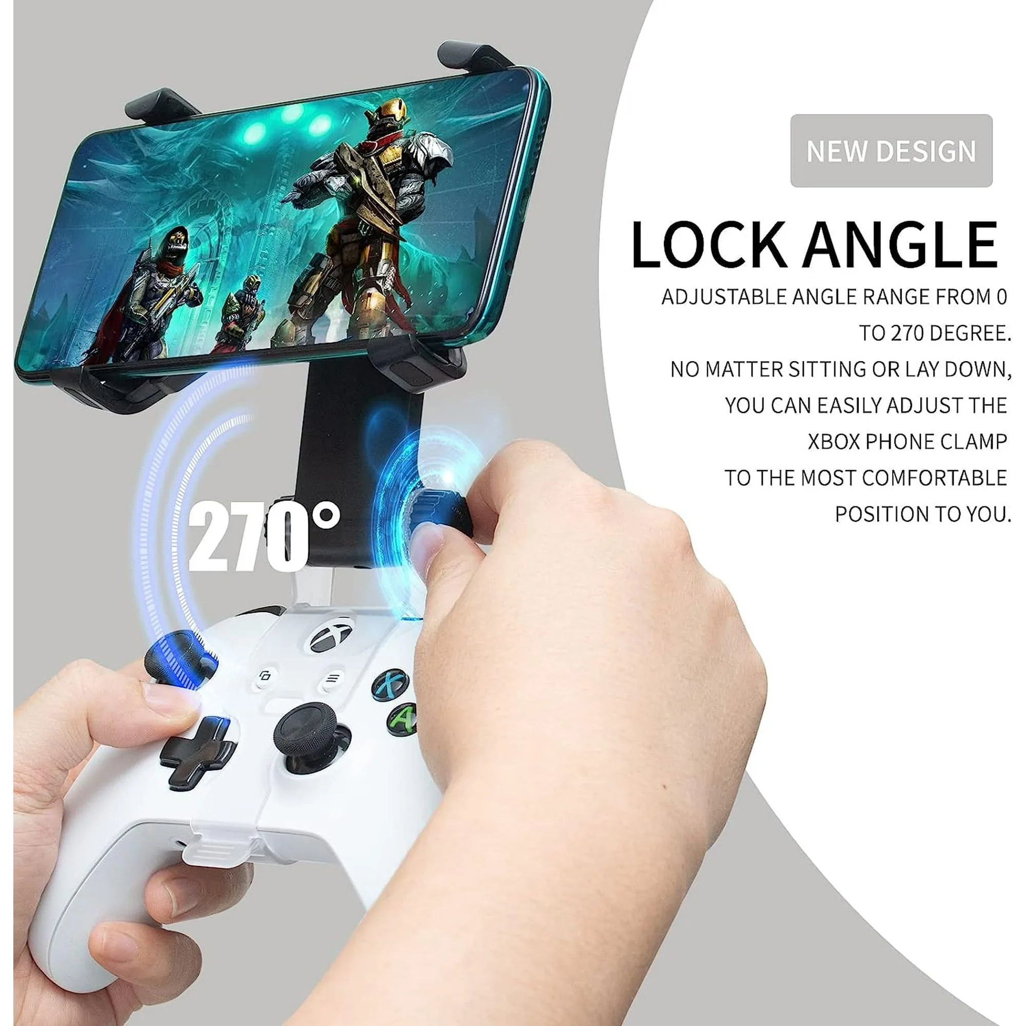 Xbox Controller Phone Clip – Adjustable Mobile Holder, 270° Rotatable, Stable & Durable – My Smart Life Main Slide 4