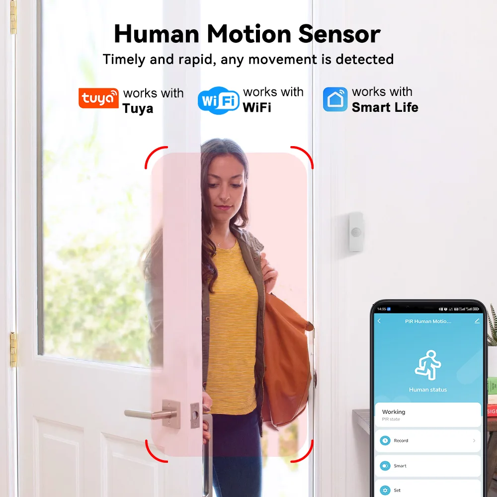 WiFi Human Presence & PIR Motion Sensor for Tuya Smart Home