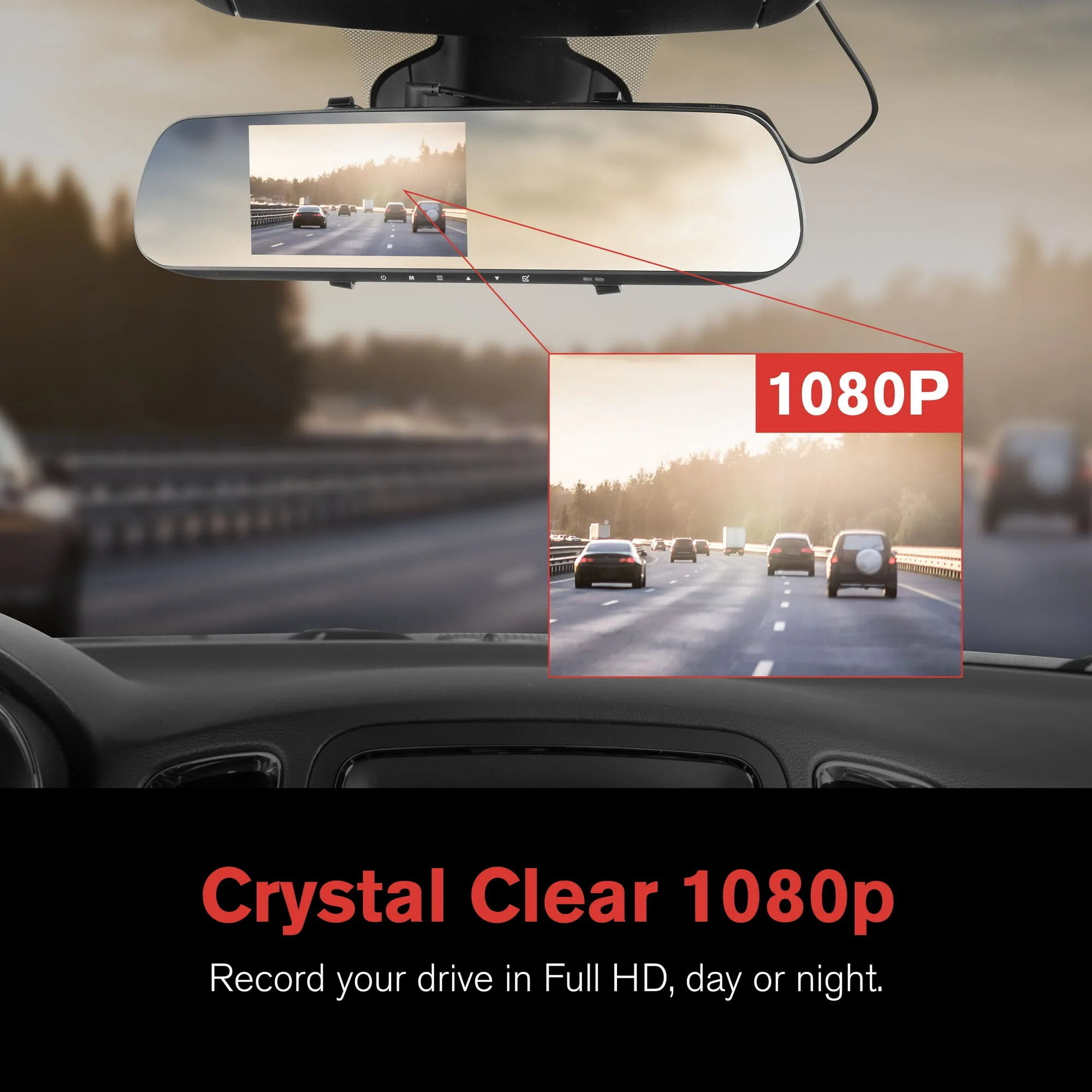 Dash Cam: Clear 1080p Video, 4.7" Rearview Monitor – My Smart Life Main Slide 3