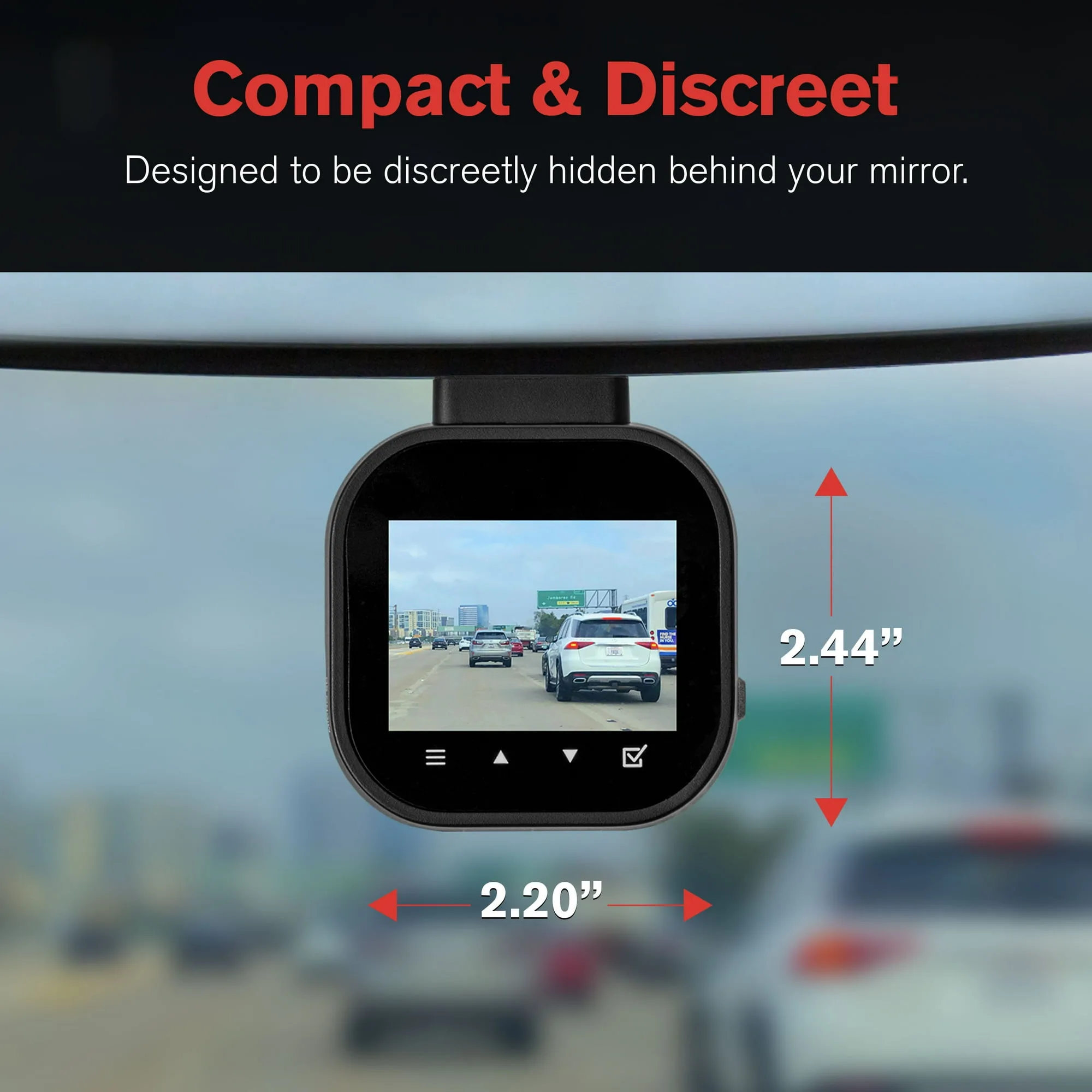 Dash Cam YADA Roadcam PLUS 1080p with WiFi App – Smart G-Sensor, Night Vision, Compact Size – My Smart Life Main Slide 4